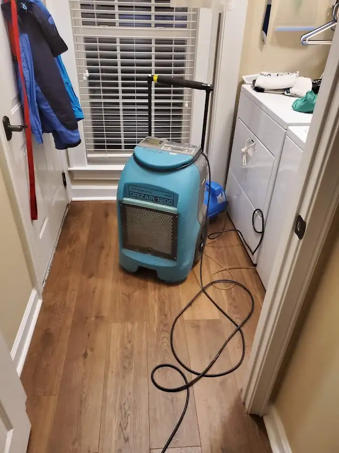 Commercial dehumidifier deployed for Flood Damage Cleanup in Brentwood